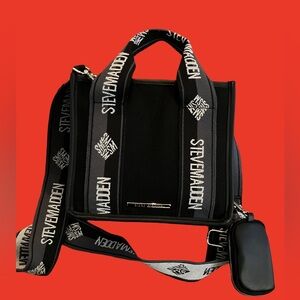 EXCELLENT CONDITION! SPOTLESS! STEVE MADDEN BWEBBER SATCHEL/CROSSBODY+AIRPOD BAG